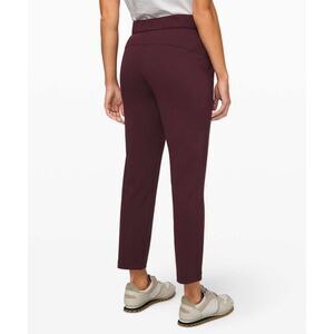 LULULEMON 4 Womens On The Fly Trouser Pants Black Cherry Ankle Luxtreme